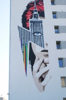 MURAL DAVIDA BOWIEGO NAMALOWANY FARBAMI DULUX